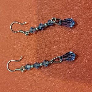 Light or baby blue crystal earrings
